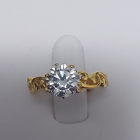 925 Sterling Silver Swirl Ring, Plated with 1 Micr - Picture 4 of 11